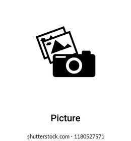 Picture icon vector isolated on white background, logo concept of Picture sign on transparent background, filled black symbol
