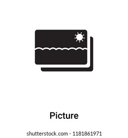 Picture icon vector isolated on white background, logo concept of Picture sign on transparent background, filled black symbol