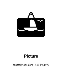 Picture icon vector isolated on white background, logo concept of Picture sign on transparent background, filled black symbol