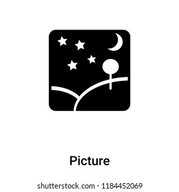 Picture icon vector isolated on white background, logo concept of Picture sign on transparent background, filled black symbol