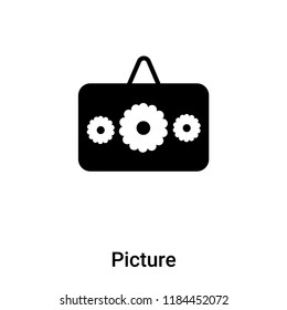 Picture icon vector isolated on white background, logo concept of Picture sign on transparent background, filled black symbol