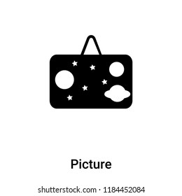 Picture icon vector isolated on white background, logo concept of Picture sign on transparent background, filled black symbol