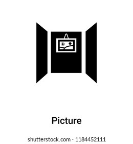 Picture icon vector isolated on white background, logo concept of Picture sign on transparent background, filled black symbol
