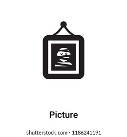 Picture icon vector isolated on white background, logo concept of Picture sign on transparent background, filled black symbol