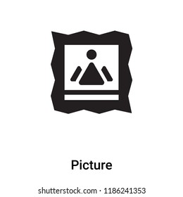 Picture icon vector isolated on white background, logo concept of Picture sign on transparent background, filled black symbol