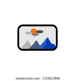 picture icon vector isolated white