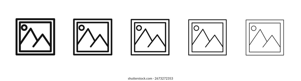 ícone Imagem vetor contorno definir sinal de ilustração
