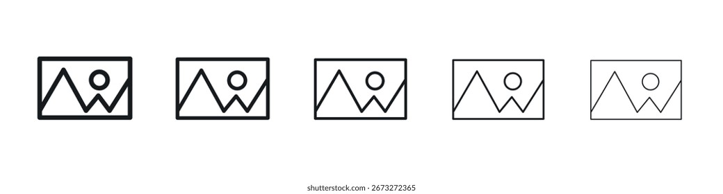 ícone Imagem vetor contorno definir sinal de ilustração