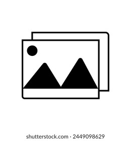 Picture icon vector. photo gallery icon symbol. gallery icon vector, silhouette of an image, Photo album icon. Vector illustration. Eps file 245.