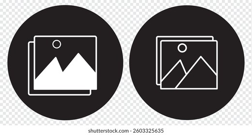 Picture icon vector. photo gallery icon symbol. Picture icons set. photo gallery sign and symbol. image icon. Variety Design.