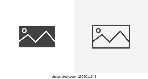 Conjunto de iconos de Vector de imagen en color blanco y negro.