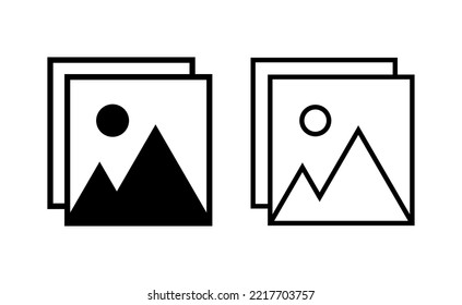 Icono de imagen vectorial para web y aplicación móvil. símbolo y signo de galería de fotos. icono de imagen