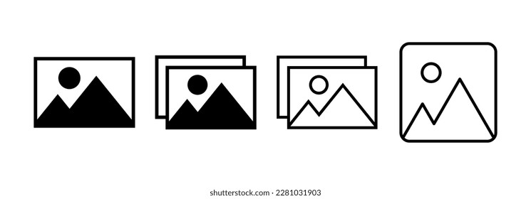 Icono de imagen vectorial para web y aplicación móvil. símbolo y signo de galería de fotos. icono de imagen