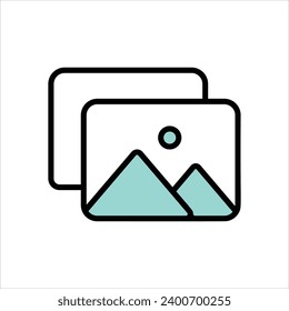   Picture icon with white background vector
