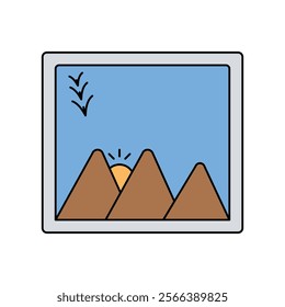 Picture icon with white background vector stock illustration