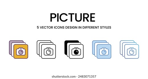 Iconos de la imagen ilustración de stock de Vector de estilo diferente
