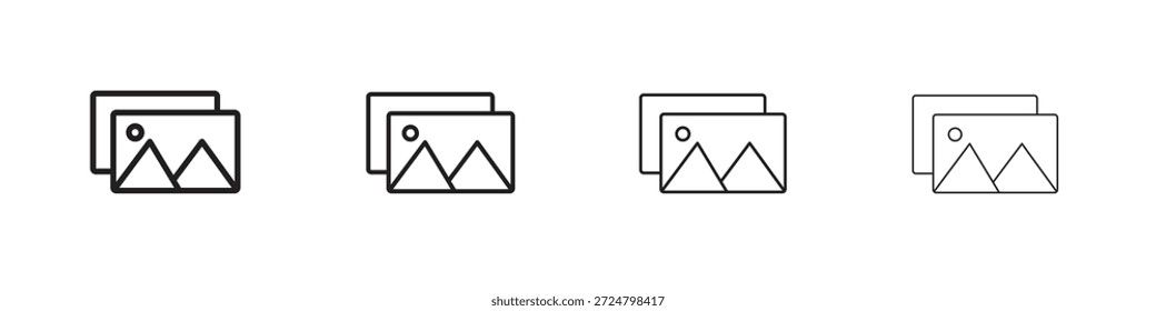 Iconos de imagen línea colección de Vector. Icono de Vector perfecto de píxeles