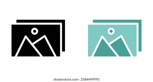 Picture icons pack in black and colored version
