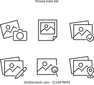 picture icons set isolated on white background. picture icon trendy and modern picture symbol for logo, web, app, UI. picture icon simple sign. icon flat