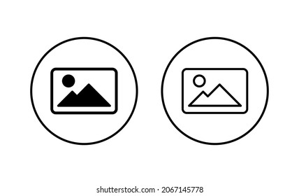 Picture icons set. photo gallery sign and symbol. image icon