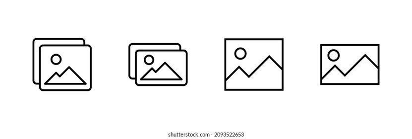Picture icons set. photo gallery sign and symbol. image icon