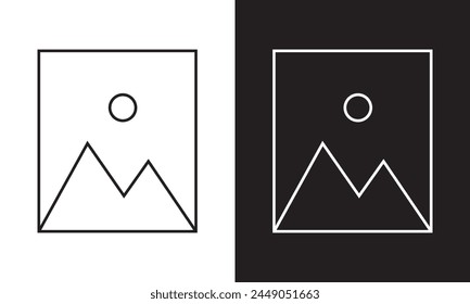 Picture icons set. photo gallery sign and symbol. image icon. media pic sign for apps and website UI