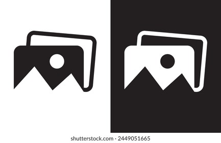 Picture icons set. photo gallery sign and symbol. image icon. media pic sign for apps and website UI