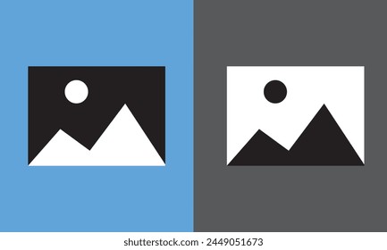 Picture icons set. photo gallery sign and symbol. image icon. media pic sign for apps and website UI