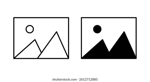 Picture icons. thin line vector icons