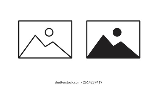 Picture icons. thin line vector icons