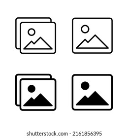 Picture icons vector. photo gallery sign and symbol. image icon