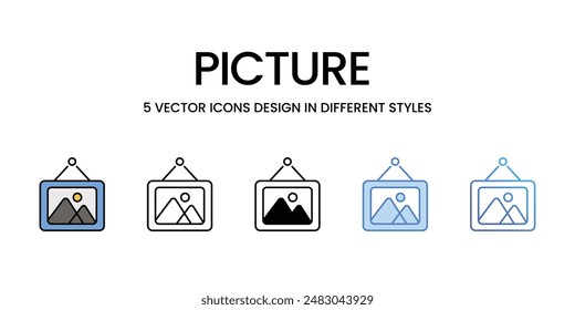 Picture icons vector set stock illustration.