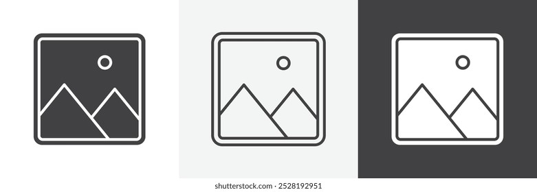 Icono de la imagen. Ilustración vectorial lineal plana moderna de moda sobre fondo blanco.
