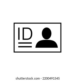 Picture ID icon. Passport, identity card, driver's license or other identification document with photograph. Vector Illustration