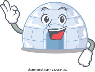 A picture of igloo making an Okay gesture