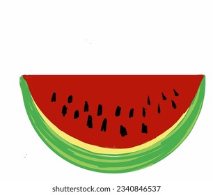 Picture illustration of "Fresh Red Watermelon"