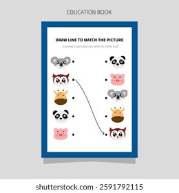 picture illustration of looking for similarities. learning illustration book for pre-school children