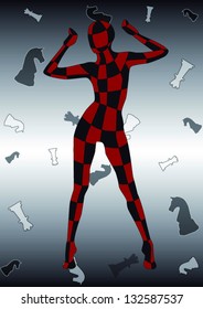 picture illustration of red girl