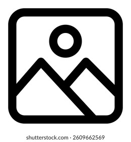 Picture image icon with simple and line style