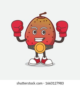 A picture of Indian Fig cartoon mascot character in sporty boxing style