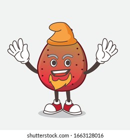 A picture of Indian Fig cartoon mascot character performed as an Elf on the stage