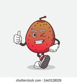A picture of Indian Fig cartoon mascot character making Thumbs up gesture