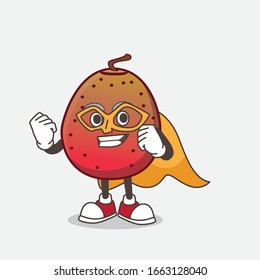 A picture of Indian Fig cartoon mascot character dressed as a Super hero