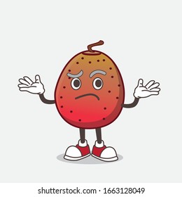 A picture of Indian Fig cartoon mascot character in comical grinning expression