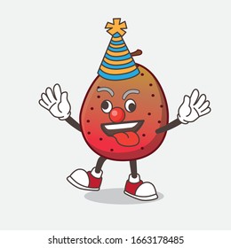 A picture of Indian Fig cartoon mascot character as funny clown