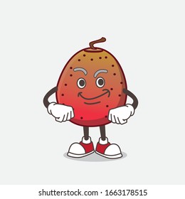 A picture of Indian Fig cartoon mascot character with Smirking face