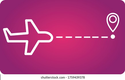 picture indicating the flight of the plane to its destination