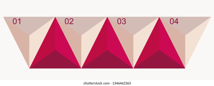 In the picture infographic on 4 positions, infographics of red and gray colors, with numbers, the ability to insert text. Infographics for business, project, presentation.