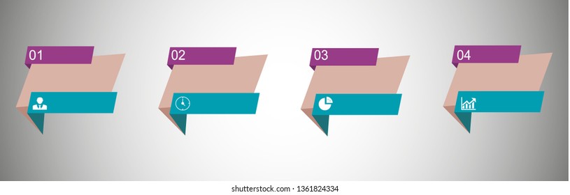 In the picture infographic on 4 positions, with numbers, icons with a place for text. Infographics for the site, presentations, projects, business.