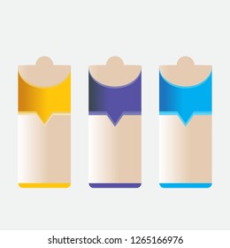 In the picture infographics for business, projects. Three-color infographics - orange, purple, blue, empty without text.